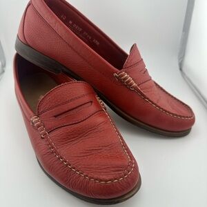 G.H. Bass & Co. Red Leather Penny Loafers